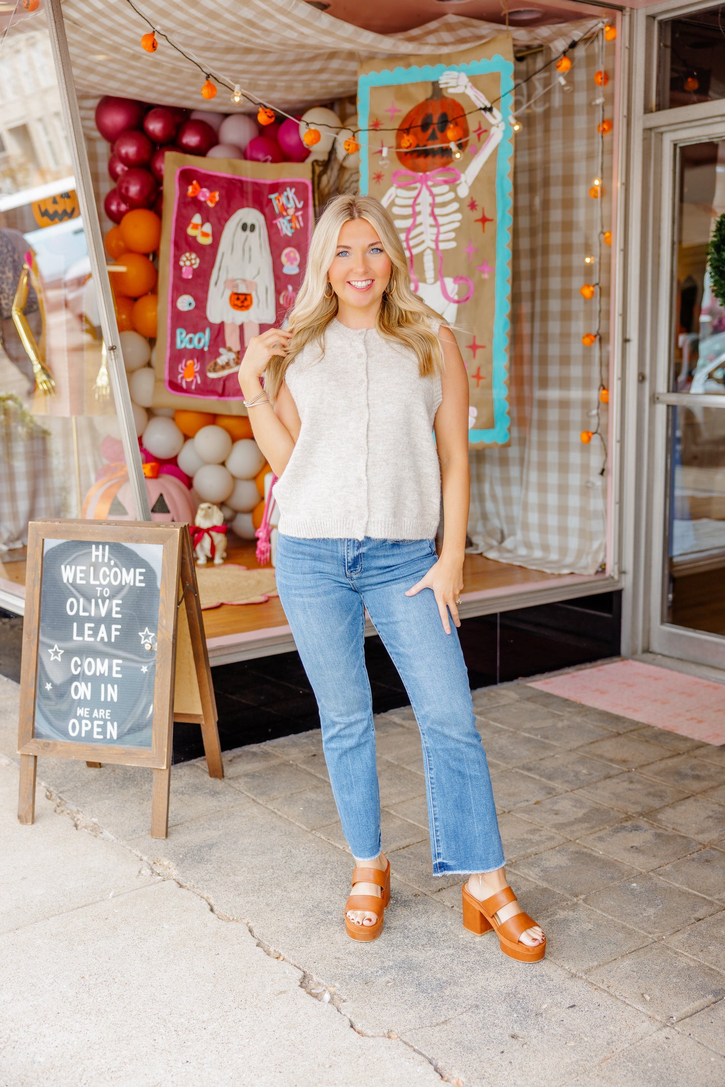 Tan Sabby Knit Vest
